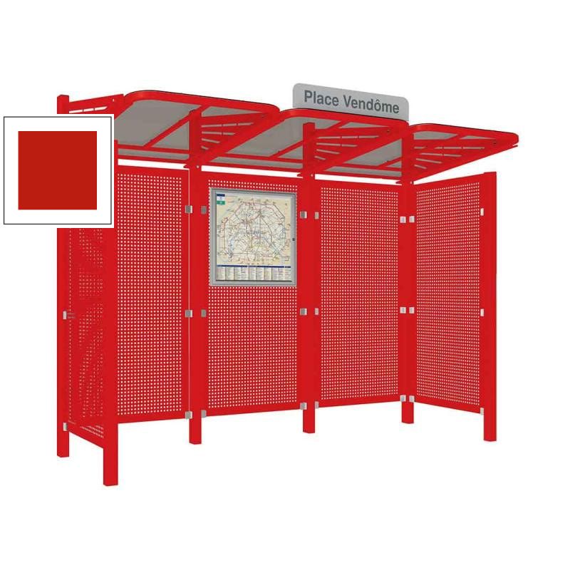 Buswartehalle - Unterstand - Stahlblech Verkleidung - Fahrplankasten - Haltestellenschild - 2.200 x 3.000 x 1.500 mm (HxBxT) - enzianblau