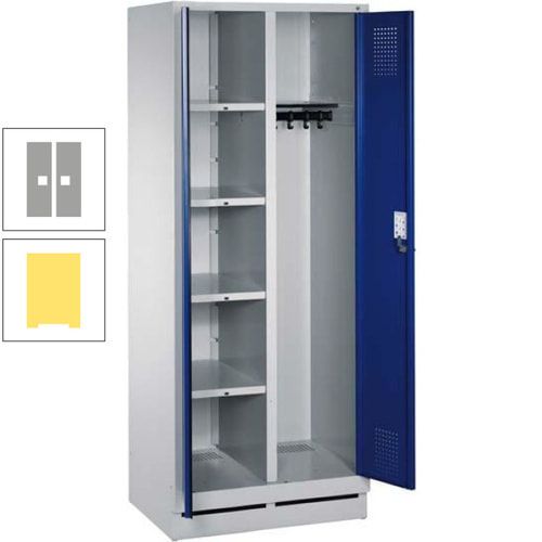 Mehrzweckschrank, Doppeltüren, Füße, 2 Abteile a 300 mm, Korpus anthrazitgrau, Tür anthrazitgrau, 1.800 x 600 x 500 mm (HxBxT)