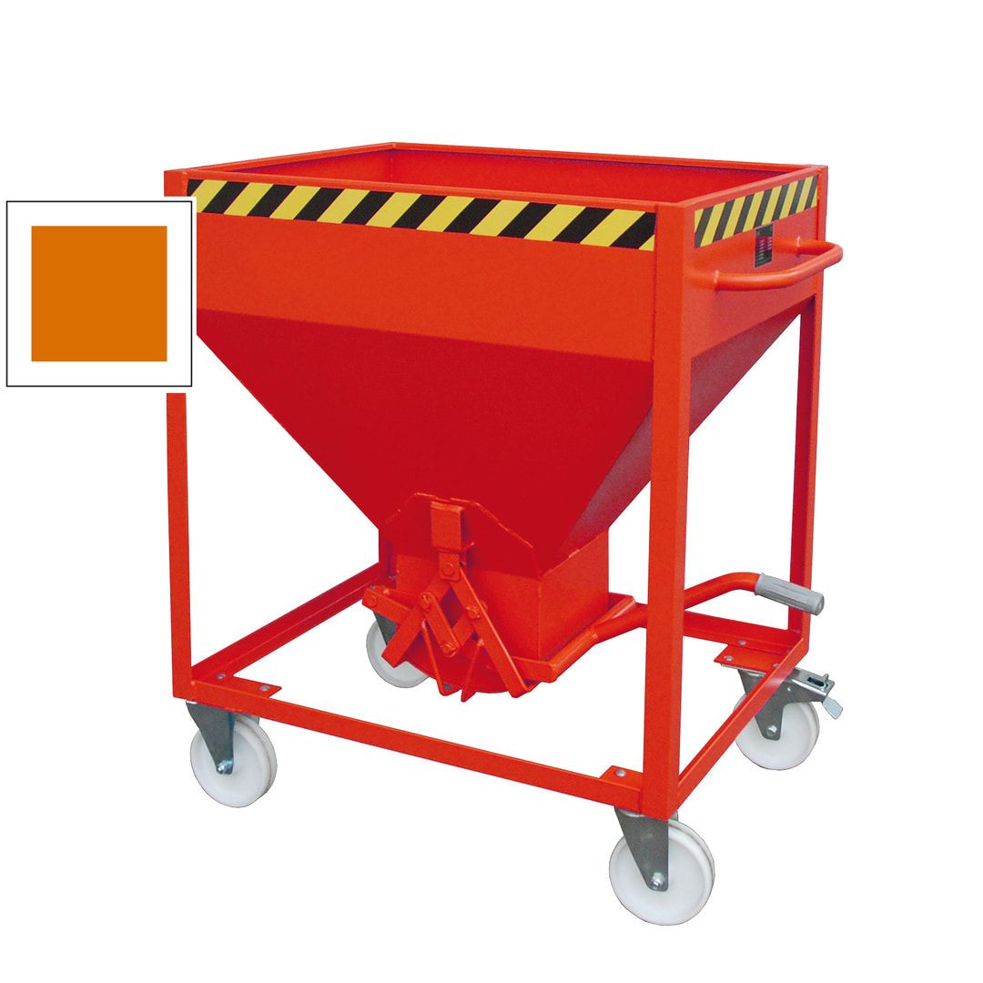 Silobehälter - 600 l - rollbar mit Scherenverschluss - 1.600 x 1.115 x 780 mm - feuerrot (RAL 3000)