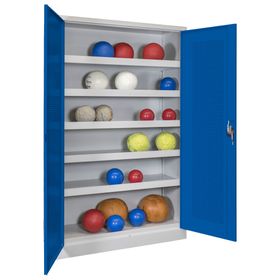 Ballschrank - Lochfeldtüren - 4 Böden - 1 Hakenleiste - 1.950x1.000x500 mm (HxBxT) - Farbe wählbar