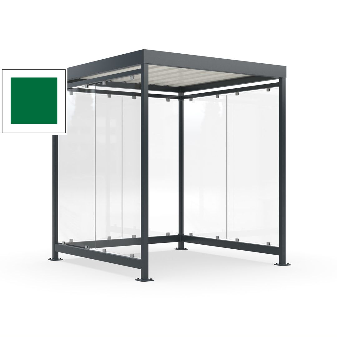 Raucherunterstand, Bushaltestelle, 6-7 Personen, 6 Wände, 2.510 x 2.165 x 2.165 mm (HxBxT), Achatgrau