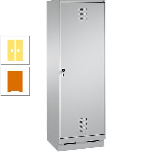 Doppel-Spind, Garderobenschrank, 1 Tür für 2 Abteile a 300 mm, Korpus anthrazitgrau, Türen anthrazitgrau, 1.800 x 600 x 500 mm (HxBxT)