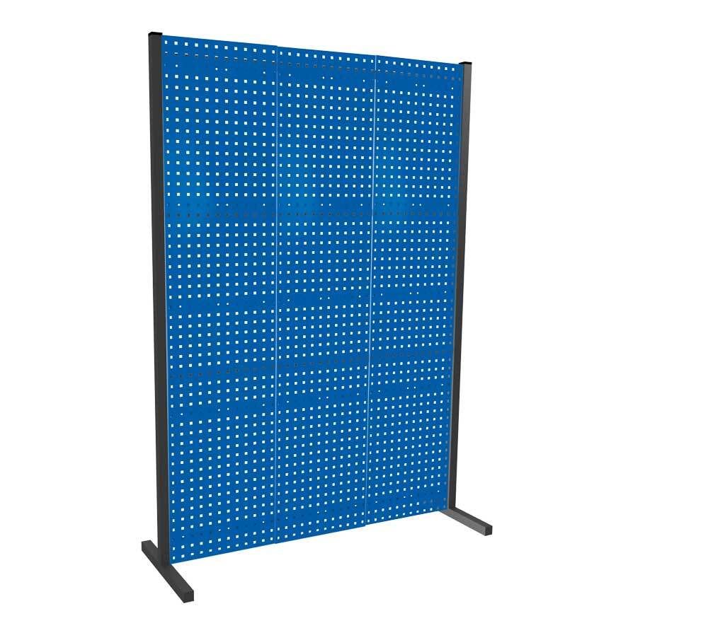 Modulare Trennwand, Werkzeugwand, Einzelfeld, 2 Lochplatten, Plattenhöhe 1.500 mm, 2.000 x 1.000 mm (HxB), Anthrazitgrau (RAL 7016)