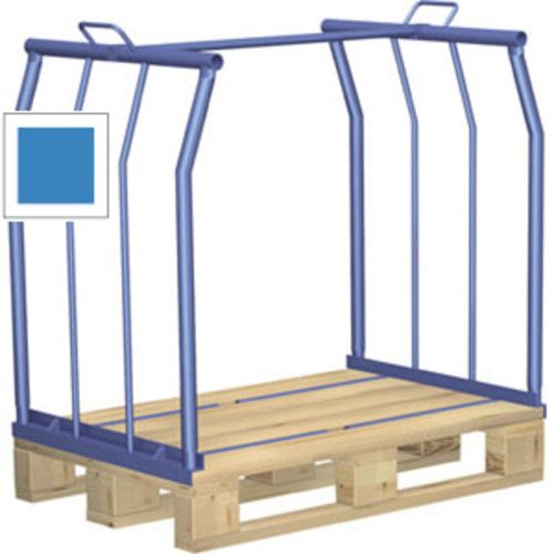Palettenaufsatzrahmen für Europalette - 300 kg - Höhe 1.200 mm - 3-fach stapelbar - Längsseite offen - lichtblau