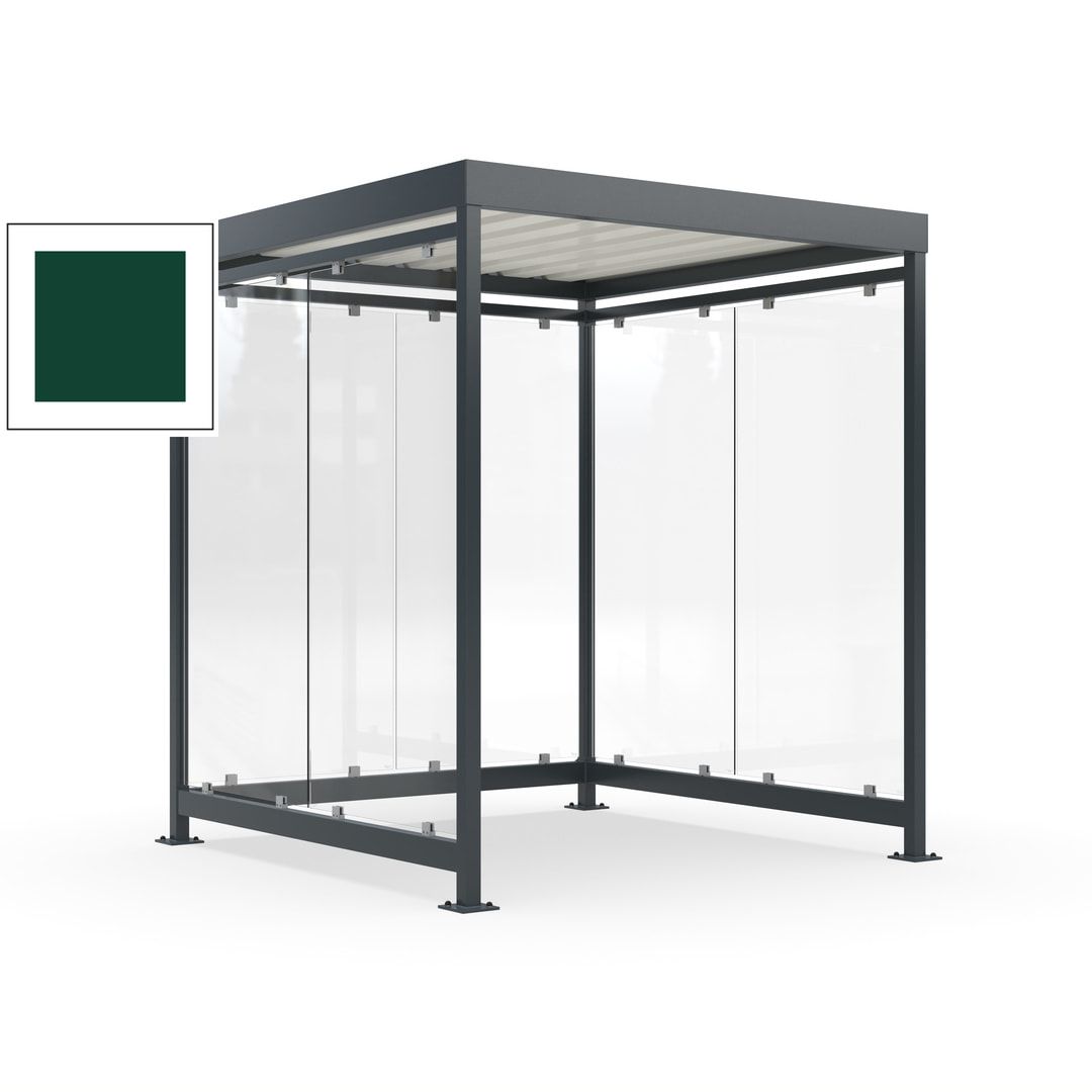 Raucherunterstand, Bushaltestelle, 6-7 Personen, 6 Wände, 2.510 x 2.165 x 2.165 mm (HxBxT), Achatgrau