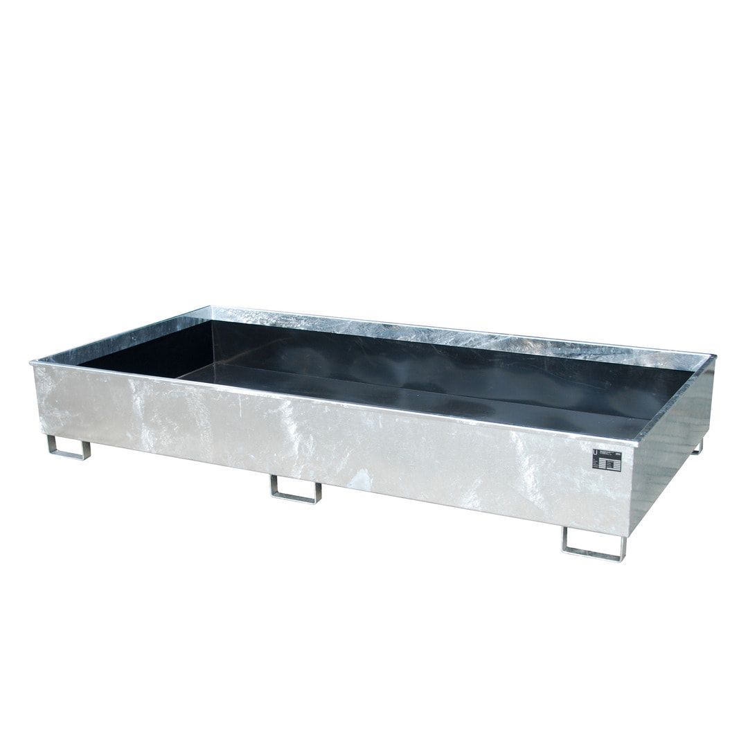 Regal-Bodenwanne mit PE-Einsatz - Feldbreite 2.700 mm - 1.000 l - Gitterrost