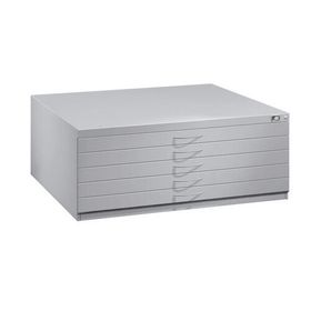Zeichenschrank, Planschrank, Architektenschrank, Flachablageschrank, DIN A0, 5 Schubladen, Farbe wählbar, 420 x 1.350 x 960 mm (HxBxT)
