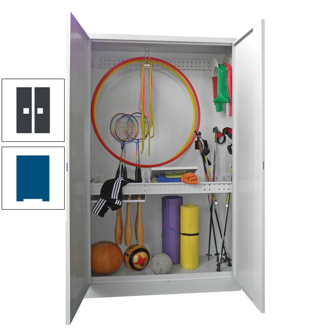 Sportschrank - Vollblechtüren - Variante 1 - 1.950x1.200x500 mm (HxBxT) - anthrazitgrau