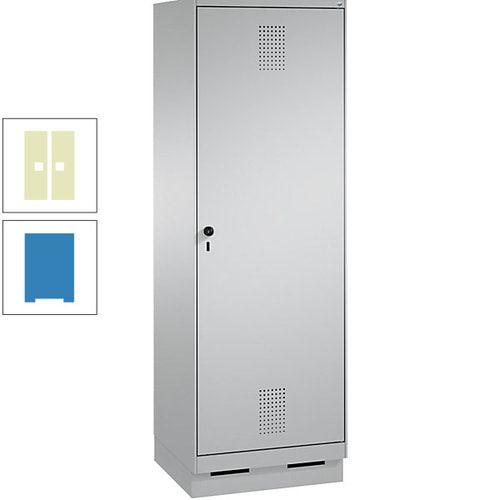 Doppel-Spind, Garderobenschrank, 1 Tür für 2 Abteile a 300 mm, Korpus anthrazitgrau, Türen anthrazitgrau, 1.800 x 600 x 500 mm (HxBxT)