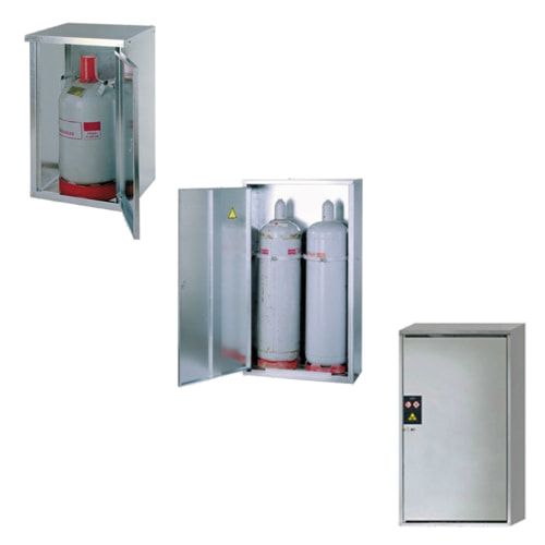 Gasflaschenschrank, Flaschenschrank, für 1 x 11 kg Propangas, Flüssiggas, mit Rückwand und Bodenrost, Abschließbar, 750 x 460 x 400 mm (HxBxT)