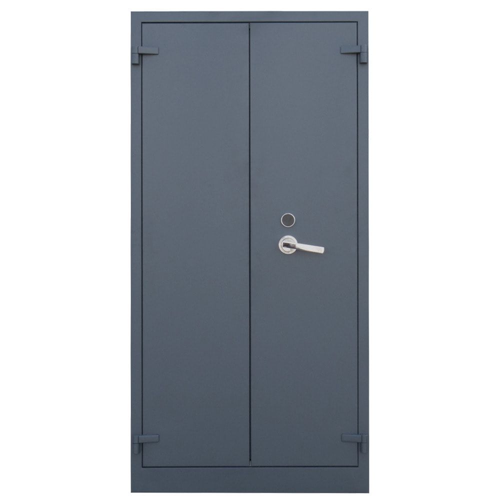 Feuergeschützter Aktenschrank, Büroschrank, diebstahlsicher, 4 Fachböden, Flügeltür, Stahl, 1.950 x 950 x 550 mm (HxBxT), Farbe: anthrazitgrau