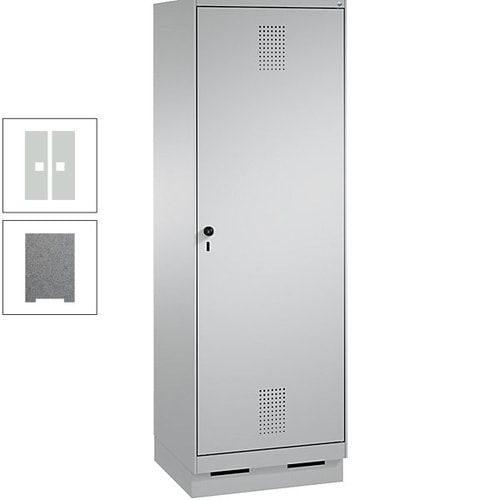 Doppel-Spind, Garderobenschrank, 1 Tür für 2 Abteile a 300 mm, Korpus anthrazitgrau, Türen anthrazitgrau, 1.800 x 600 x 500 mm (HxBxT)