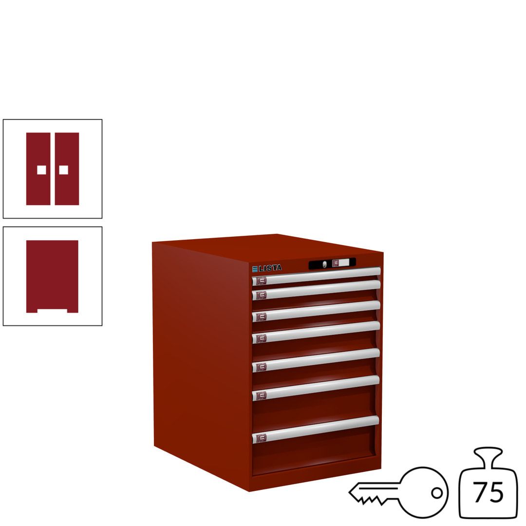 Lista Schubladenschrank - 14.354.010 - 800x564x725 mm (HxBxT) - 7 Schubladen - 75 kg - Key Lock - lichtblau (RAL 5012)