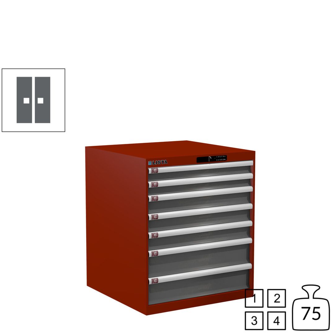 Lista Schubladenschrank - 14.409.010 - 850x717x725 mm (HxBxT) - 7 Schubladen - 75 kg - Key Lock - lichtblau (RAL 5012)