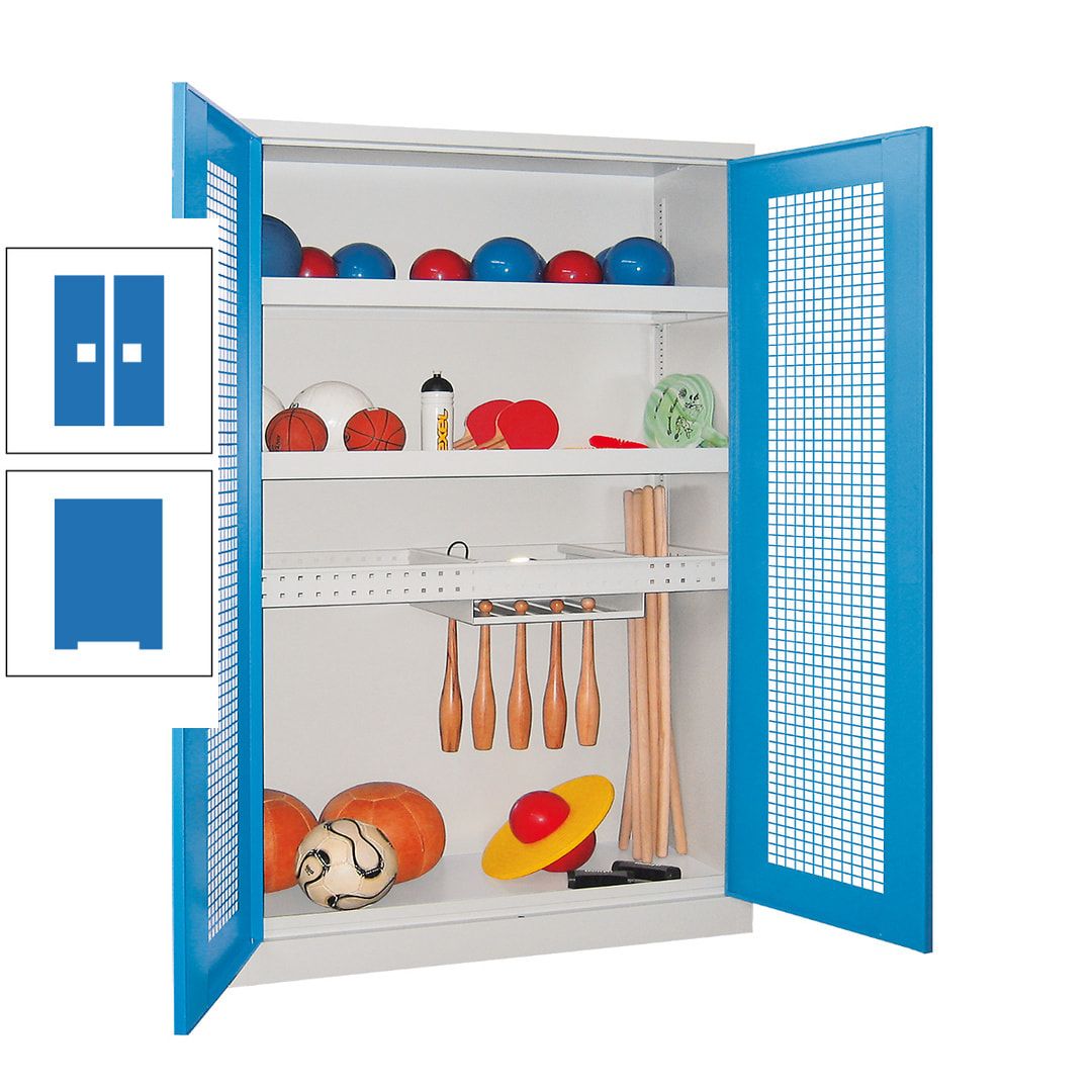 Sportschrank - Vollblechtüren - Variante 2 - 1.950x1.200x500 mm (HxBxT) - anthrazitgrau