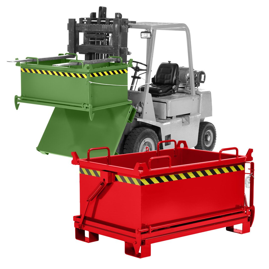 Klappbodenbehälter - 1.000 l Volumen - Traglast 1.250 kg - 2-fach stapelbar - kranbar - enzianblau