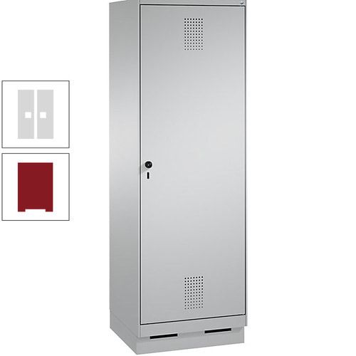 Doppel-Spind, Garderobenschrank, 1 Tür für 2 Abteile a 300 mm, Korpus anthrazitgrau, Türen anthrazitgrau, 1.800 x 600 x 500 mm (HxBxT)