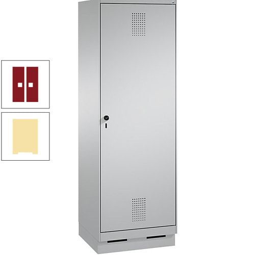 Doppel-Spind, Garderobenschrank, 1 Tür für 2 Abteile a 300 mm, Korpus anthrazitgrau, Türen anthrazitgrau, 1.800 x 600 x 500 mm (HxBxT)