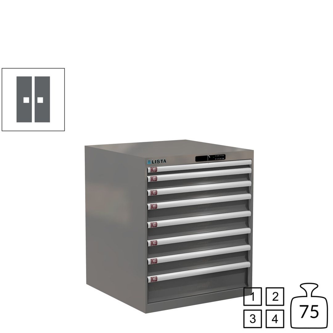 Lista Schubladenschrank - 14.408.010 - 850x717x725 mm (HxBxT) - 8 Schubladen - 75 kg - Key Lock - lichtblau (RAL 5012)