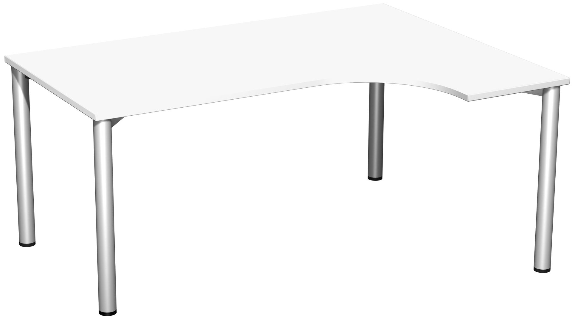 Eckschreibtisch - Ecke rechts - 4-Fuß Flex - 720 x 1.600 x 1.200 mm (HxBxT) - Gestell anthrazit - Ahorn