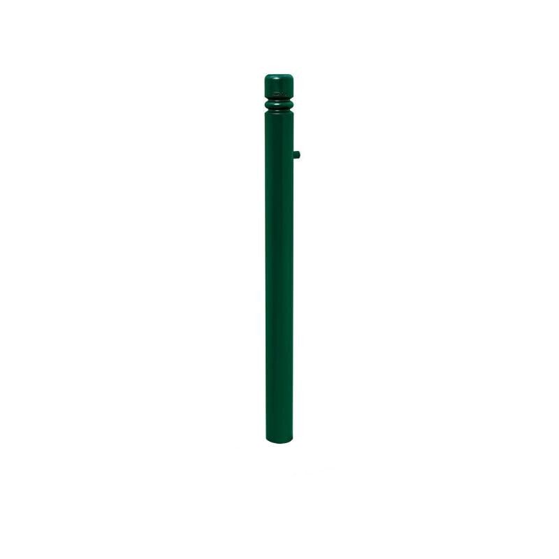 Herausnehmbarer Pfosten mit Ringkopf und Dreikantschloss - 76 x 955 mm (DxH) - Farbe enzianblau