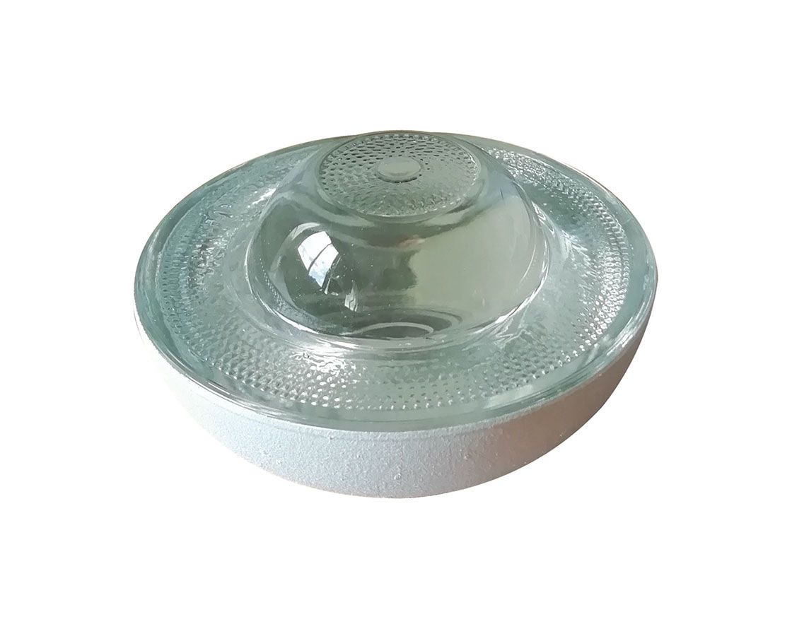 Glas Straßenbolzen mit Reflektoren - Polycarbonat - 44 x 100 mm (HxD) - silber - VPE 6 Stück