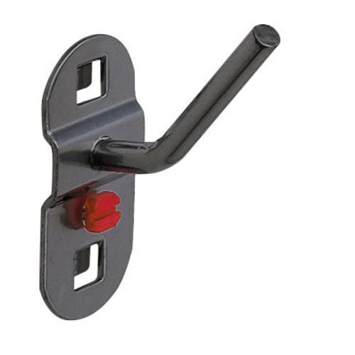 Schräghaken, Werkzeughalter, für Lochplatte, Schraubsystem, Länge 14/40 mm, Durchmesser 6 mm, Stahl, Kunststoff, Farbe Aluminium