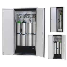 Druckgasflaschenschrank, Gasflaschenschrank, für 50 l Gasflaschen, Schutzgas, Feuerwiderstand G90, Kapazität wählbar, Farbe lichtgrau