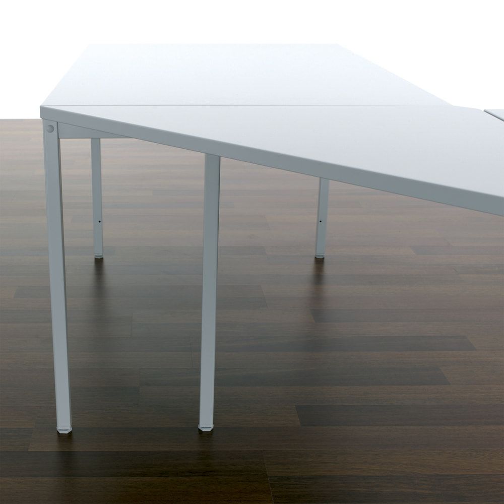 Schreibtisch - 4-Fuß Eco - Eckschreibtisch rechts - 720 x 1.800 x 1.000 mm (HxBxT) - Gestell lichtgrau - Ahorn