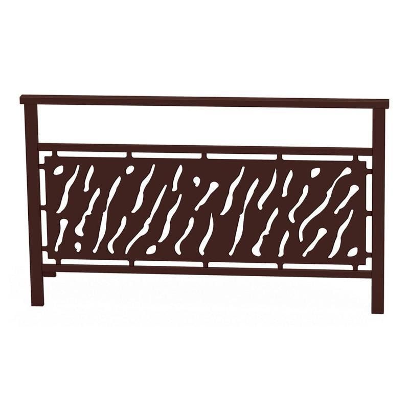 Geländer gestanztes Blech, 900 x 1.500 mm, Farbe enzianblau, eckiger Handlauf, Außengeländer, Systemgeländer