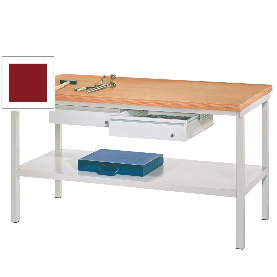 Werkbank mit Ablageboden - 2 Schubladen - 900 x 1.500 x 700 mm (HxBxT) - Traglast 1.050 kg - anthrazitgrau