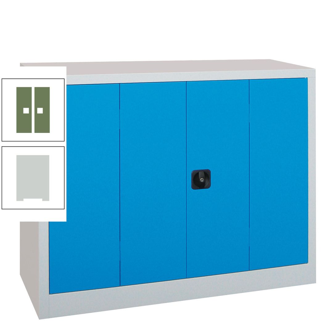Falttürenschrank - 1.000x1.200x400 mm (HxBxT) - 2 Einlegeböden, gepulvert - Zylinderschloss - anthrazitgrau