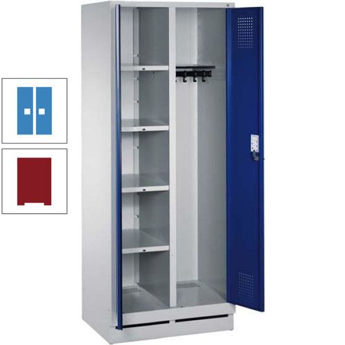 Mehrzweckschrank, Doppeltüren, Füße, 2 Abteile a 300 mm, Korpus anthrazitgrau, Tür anthrazitgrau, 1.800 x 600 x 500 mm (HxBxT)