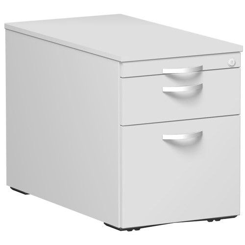 Rollcontainer, Metallschublade, Hängeregistratur, Utensilienfach, abschließbar, 565 x 438 x 800 mm (HxBxT), Frontfarbe Ahorn, Korpusfarbe Buche
