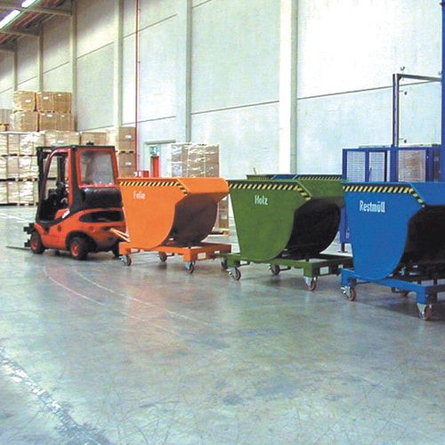 BAUER Kippbehälter m. Abrollmechanismus - 1.000 l - 3.000 kg - feuerrot