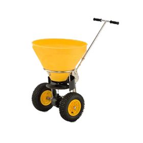 Robuster Streuwagen für Winterdienst und Gartenbau - 6 Streustufen - bis 4 m Streubreite - Volumen 50 l - luftbereift - Edelstahl/Composite