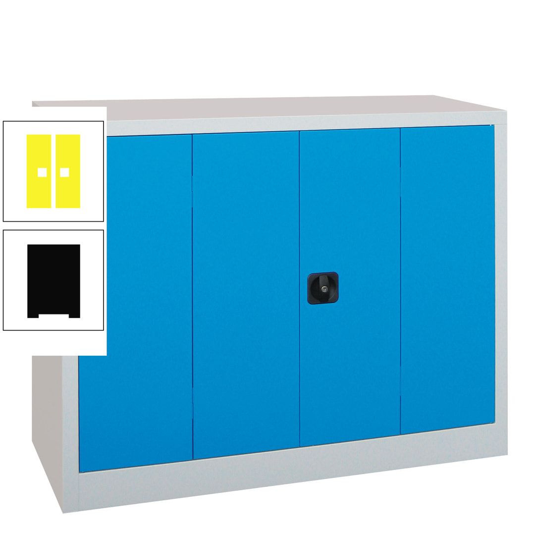 Falttürenschrank - 1.000x1.200x400 mm (HxBxT) - 2 Einlegeböden, gepulvert - Zylinderschloss - anthrazitgrau