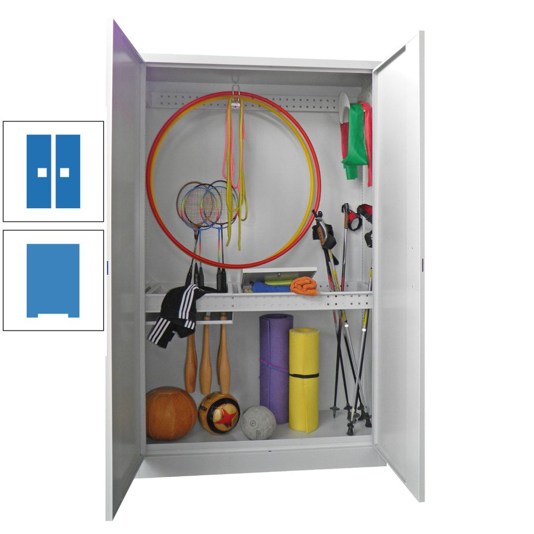 Sportschrank - Vollblechtüren - Variante 1 - 1.950x1.200x500 mm (HxBxT) - anthrazitgrau