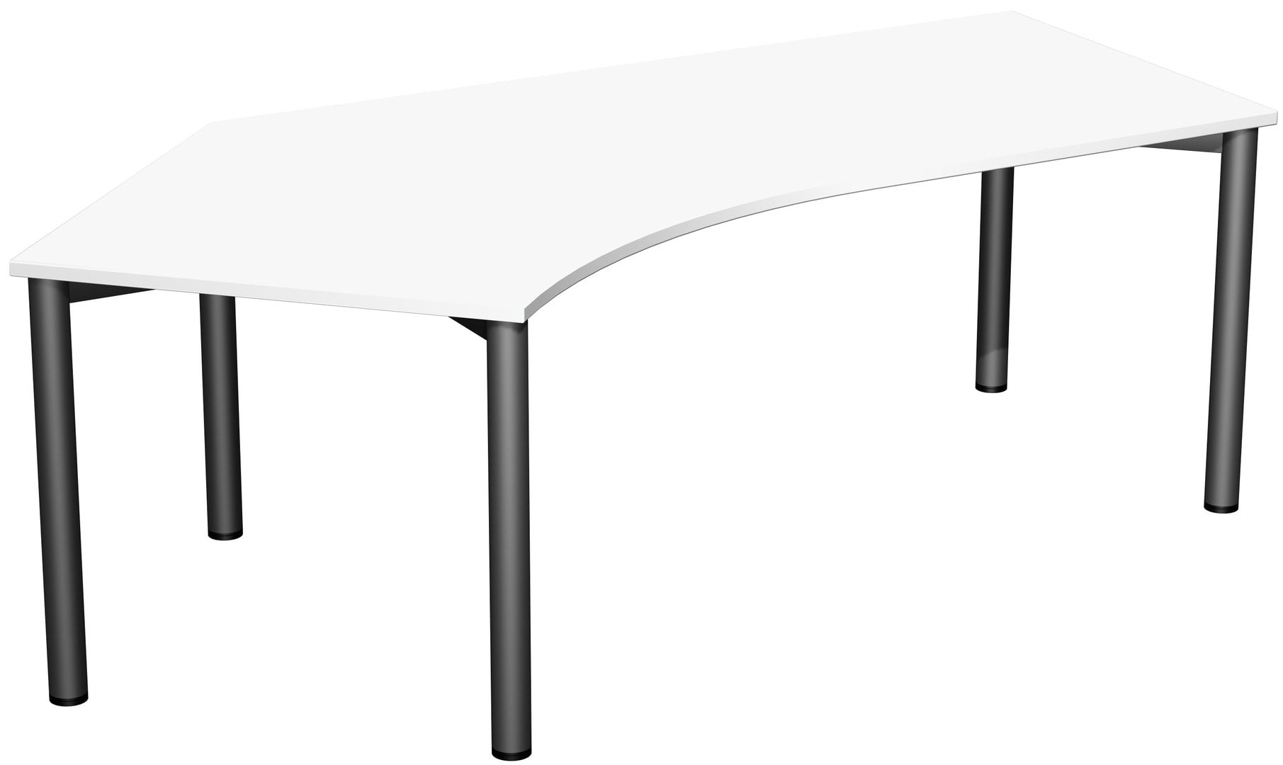 Winkel-Schreibtisch - Winkel links - 4-Fuß Flex - 720 x 2.166 x 1.130 mm (HxBxT) - Gestell anthrazit - Ahorn