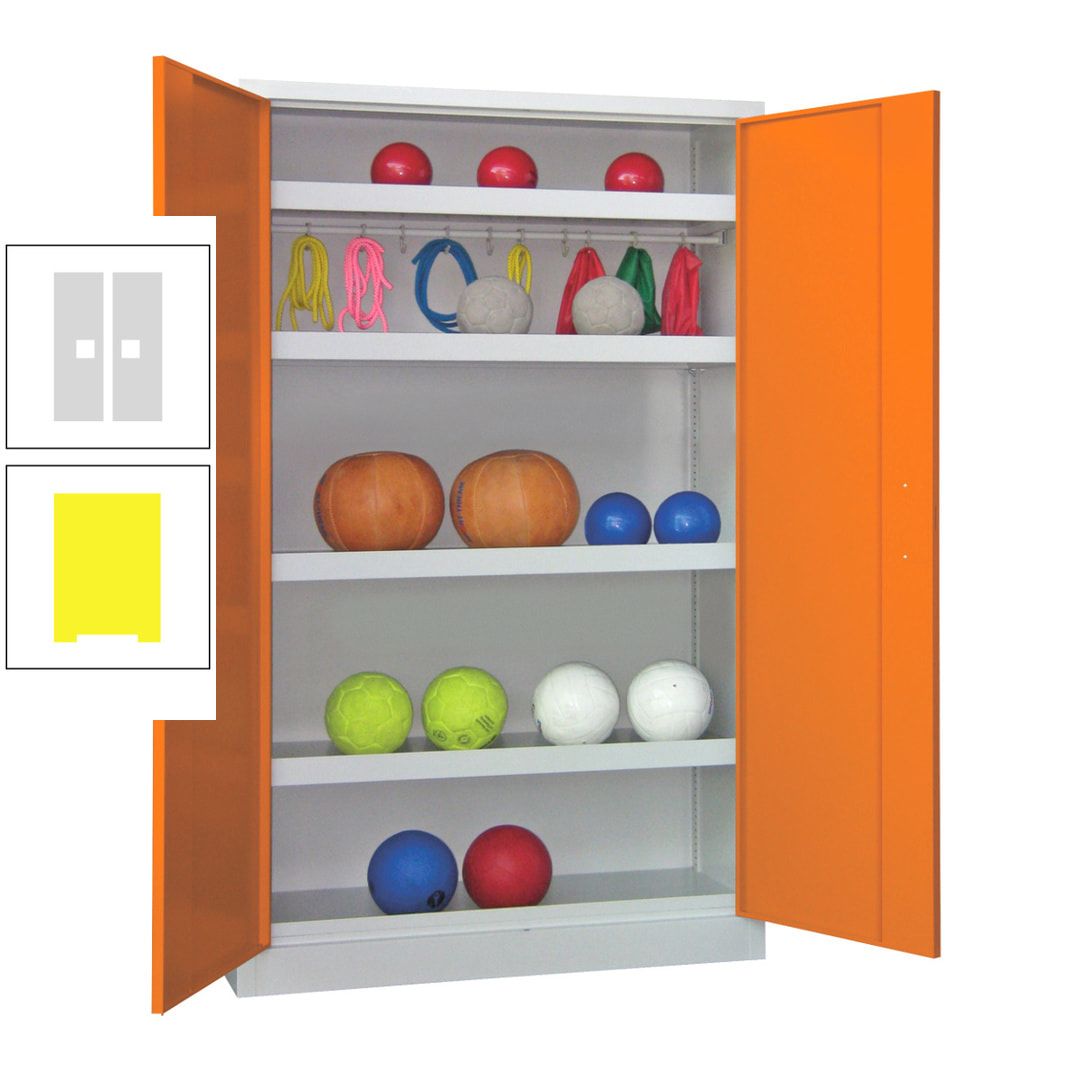 Ballschrank - Vollblechtüren - 4 Böden - 1 Hakenleiste - 1.950x1.200x500 mm (HxBxT) - anthrazitgrau
