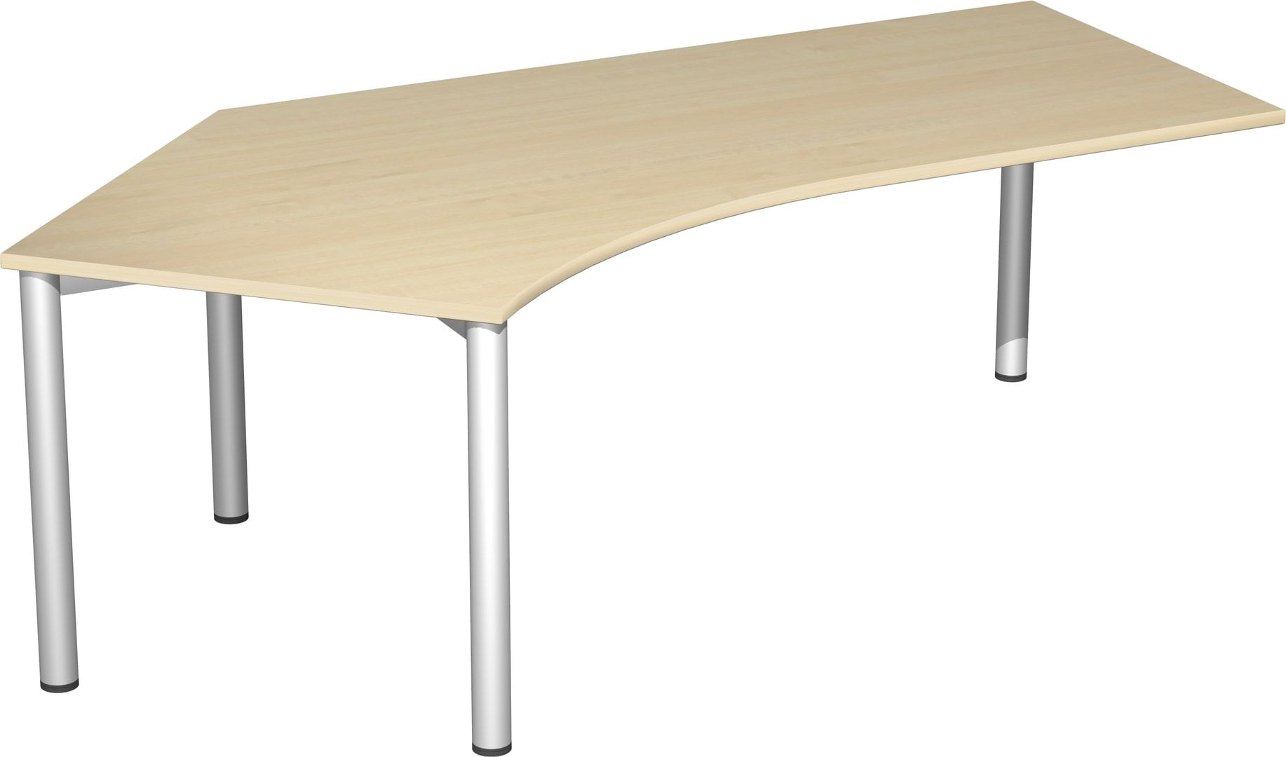 Winkel-Schreibtisch - Winkel links - 4-Fuß Flex - 720 x 2.166 x 1.130 mm (HxBxT) - Gestell anthrazit - Ahorn