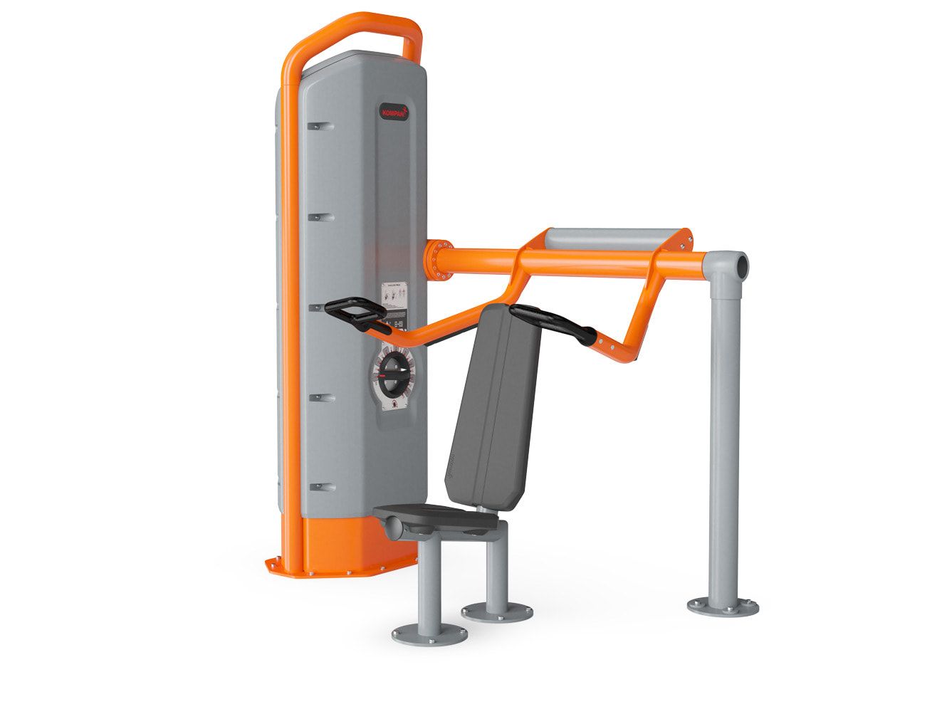 Schulterpresse Pro, Schulter-Ellbogenstrecker, anpassbar, geschlossenes Gehäuse, ergonomisch, multifunktional 2.140 x 1.310 x 1.880 mm (HxBxT), Orange