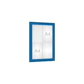 Schaukasten - Einflügeltür - 4xA4 - Hochformat - 750 x 550 x 30 mm (HxBxT) - wählbar - Infokasten - Präsentationsvitrine