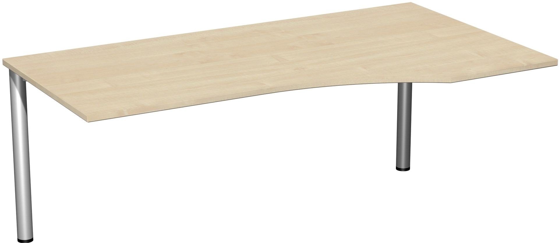 Eckschreibtisch - Ecke rechts - 4-Fuß Flex - 720 x 1.600 x 1.000 mm (HxBxT) - Gestell anthrazit - Ahorn
