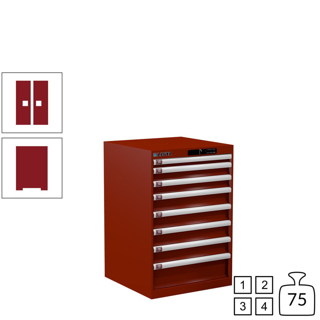 Lista Schubladenschrank - 14.250.010 - 850x564x572 mm (HxBxT) - 8 Schubladen - 75 kg - Key Lock - lichtblau (RAL 5012)
