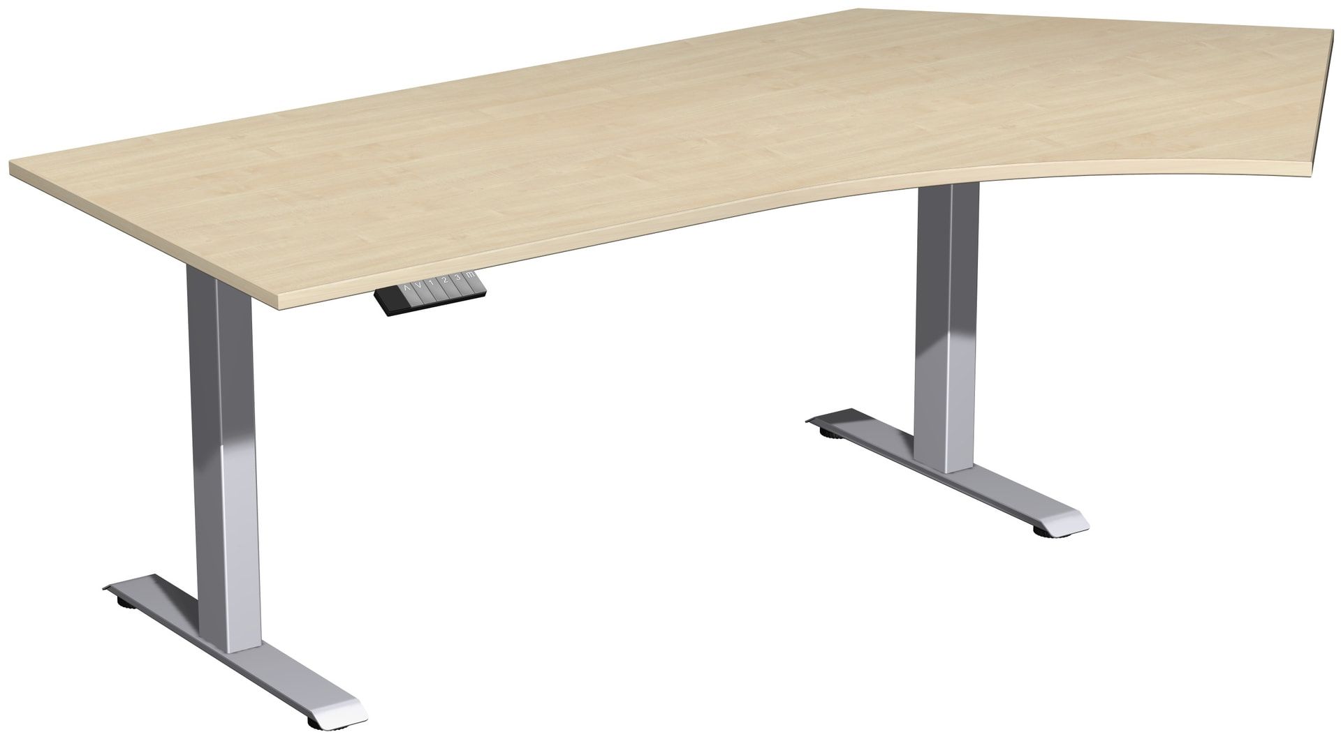 Winkelschreibtisch, Winkel rechts, Elevate Basic, elektronisch höhenverstellbar, 730 - 1.230 x 2.166 x 1.130 mm (HxBxT), Gestell anthrazit, Dekor Onyx