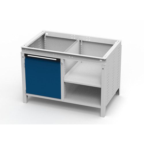 OTTOKIND Werkbank - bündige Arbeitsplatte - 850 x 1.150 x 750 mm (HxBxT) - Schrank - 2 Ablageböden - lichtgrau