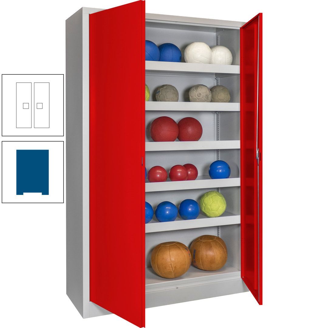 Ballschrank - Vollblechtüren - 5 Böden - 1.950x1.200x500 mm (HxBxT) - anthrazitgrau