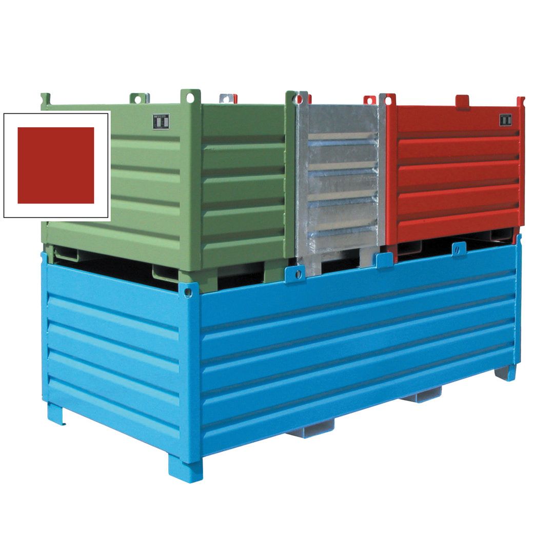 BAUER Sammel- Transportbehälter - Stahl - 1.000kg - 1.000 l,1200x1200x850 mm - feuerrot