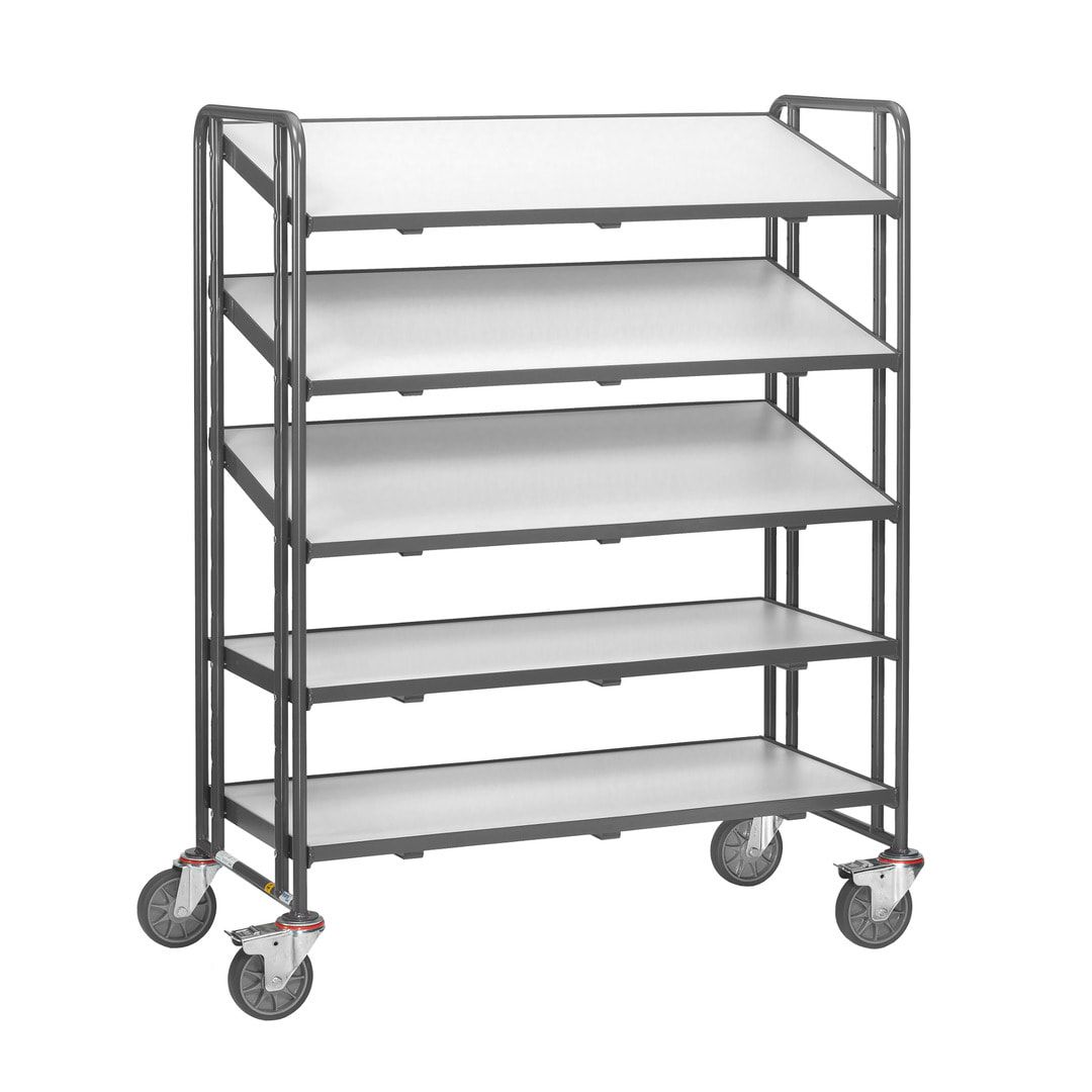 Fetra - ESD-Eurokastenwagen mit Etagenrahmen - Tragkraft 300 kg - 1.686 x 1.372 x 685 mm (HxBxT) - 5 Etagen